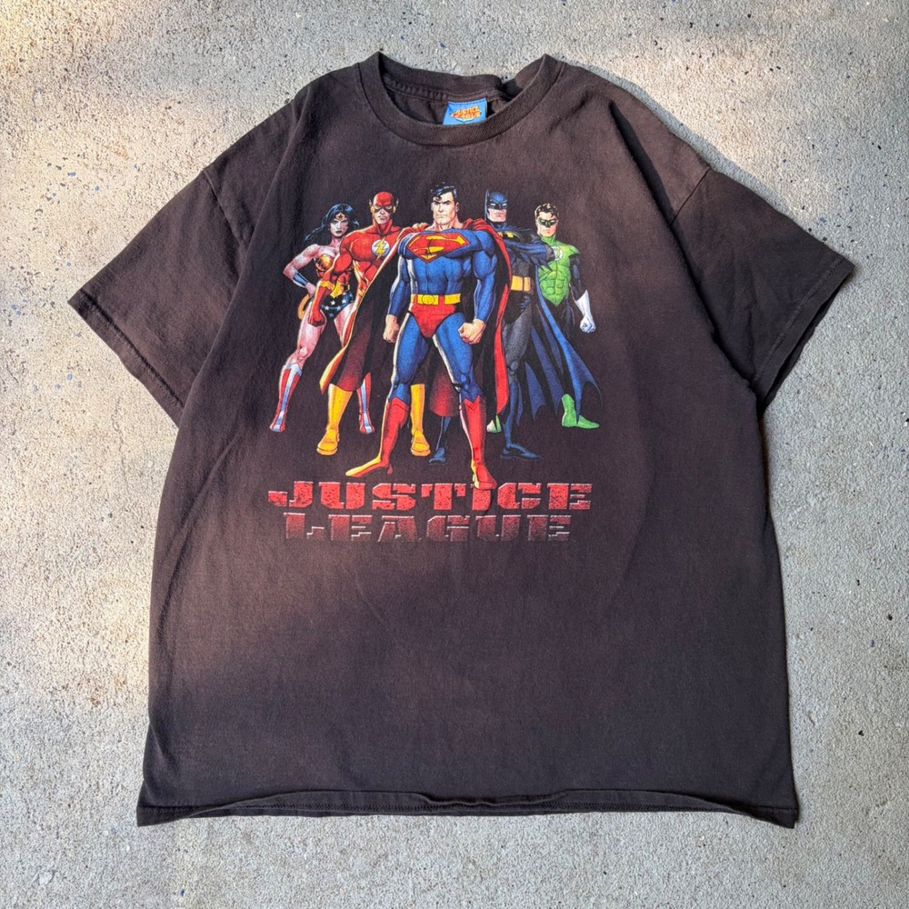 Justice League DC Comics Superman Batman Flash Wonder Woman Graphic T-Shirt L